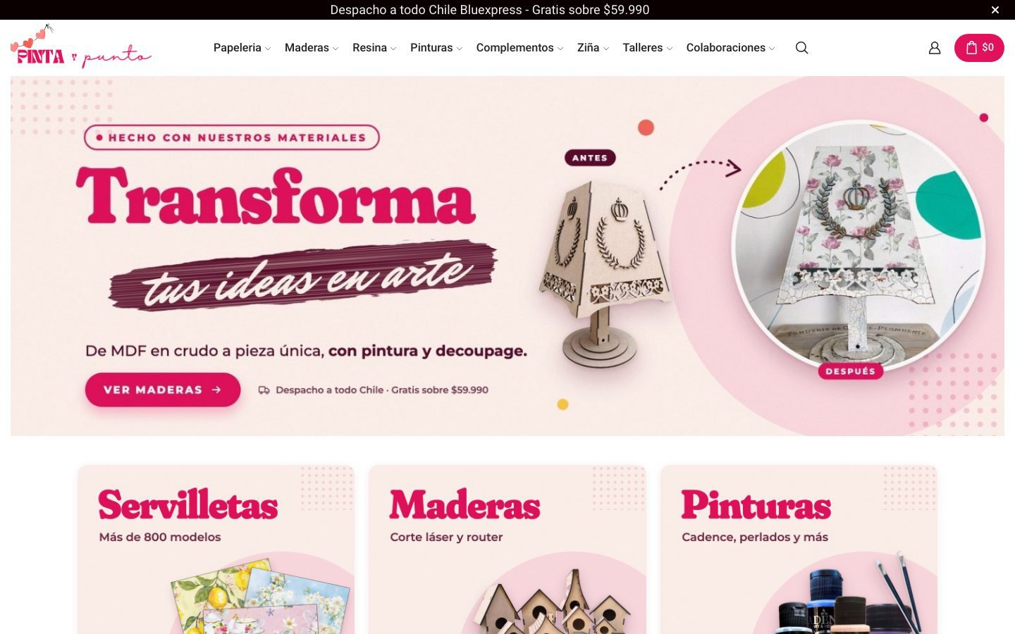 Home de pintaypunto.cl después del rediseño